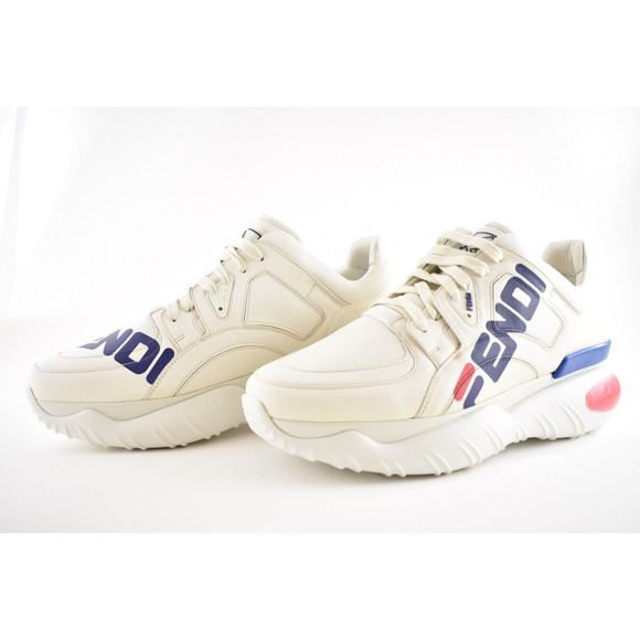 Fendi Mens Chunky Mania Logo White Platform Flat Trainer Sneaker UK 10.5 US 11.5 - Picture 9 of 12